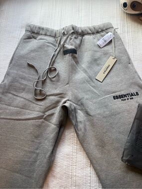 Essentials Men's Light Gray Jogger Sweatpants with Logo